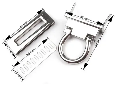 Produktbild von 1 Taschenschloss 17x45mm Schloss für Taschen, Drehverschluss Drehschloss Farbwahl, Farbe:altmessing