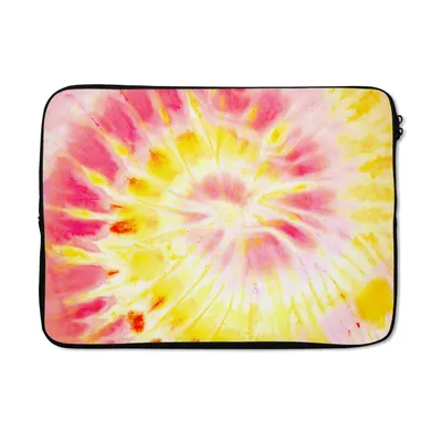 Produktbild von MuchoWow® Laptop Hülle 13 Zoll Krawattenfärbung - Lila - Gelb Laptoptasche - Laptophülle - Sleeve - Rundumschutz