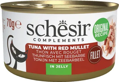 Obrázok produktu pre Mokré krmivo pre mačky SCHESIR Oceanic Adult Red Tuna Mulet 70g