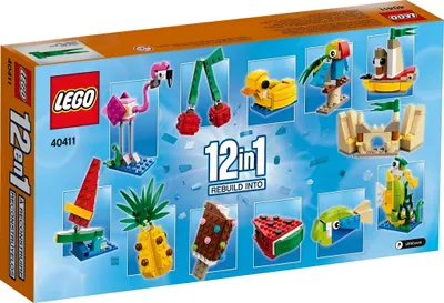 The back of a LEGO box showing various models that can be built from the set.