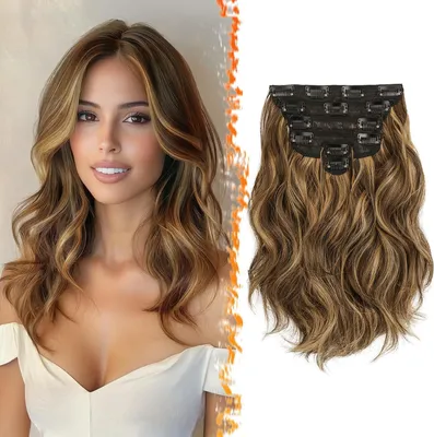 Image de BARSDAR Clip in Extensions 30cm ondulées Brune Blonde