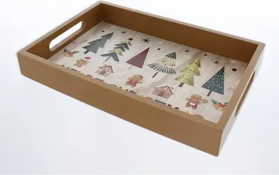 Produktbild von Dekotablett - Merry Christmas - aus Holz - ca. 30 x 20 x 4 cm