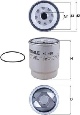 Produktbild von Kraftstofffilter MAHLE KC 491D für VOLVO FH II Anschraubfilter
