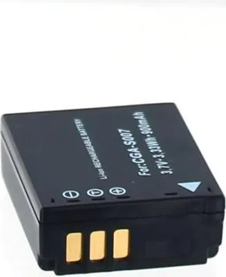 Produktbild von Akku für Panasonic DMW-BCD10E Li-Ion 3,7 Volt 800 mAh schwarz.