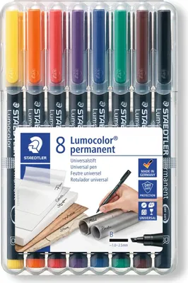 Zdjęcie produktu dla Staedtler 314 WP8, Czarny, Niebieski, Brązowy, Zielony, Pomarańczowy, Czerwony, Fioletowy, Żółty, Przezroczysty, Polipropylen (PP), 2,5 mm, 1 szt.
