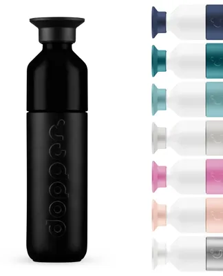Isolierflasche 350 ml, doppelwandig, vakuumisoliert, auslaufsicher, schwarz