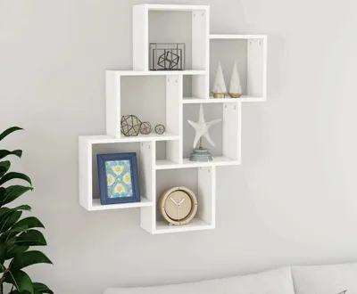 Produktbild von The Living Store Würfelregal Weiß 78x15x93 cm Holzwerkstoff