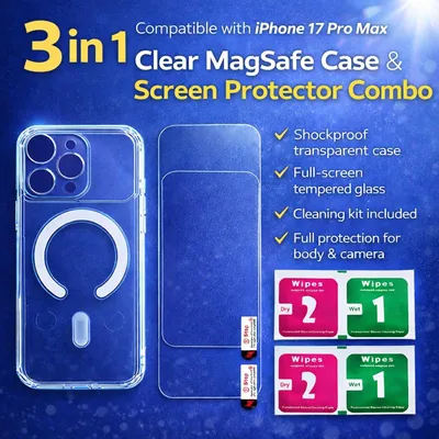 Produktbild von Premium Case kompatibel mit iPhone 17 Pro Max mit MagSafe Magnet und Hartglas