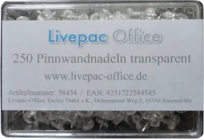 Produktbild von 250 Pinnwandnadeln transparent