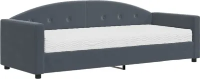 Zdjęcie produktu dla VidaXL 3197271, sofa rozkładana, Szary, Pianka, Metal, Poliester, Drewno, 2220 mm, 900 mm