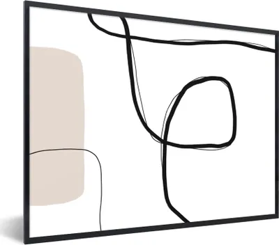 Produktbild von MuchoWow® Gerahmtes Poster Abstrakt - Pastell - Minimalismus 80x60 cm - Poster mit Schwarzem Bilderrahmen Wandposter Rahmen Foto Bilder - Schwarzem - Mit Gestell