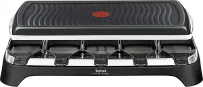 Produktbild von Tefal Ambiance Raclette & Tischgrill RE4588, 10 Person(en), Schwarz, Edelstahl, Rechteckig, Edelstahl, 2 m, 1350 W