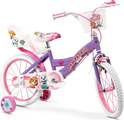 Zdjęcie produktu dla 16-calowy rower dla dziewczynek Rower dla dziewczynek Rower rower Paw Patrol Fioletowy