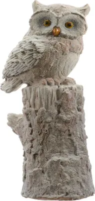 Produktbild von Eule auf Stamm Dekoeule weiß verschneit H ca. 53 cm