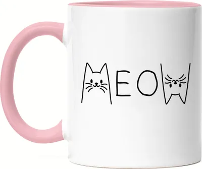 Produktbild von Meow Tasse Rosa Katzenbesitzer Katzenmama Katzenliebhaber Katzenfan
