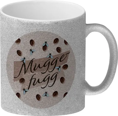 Produktbild von Muggefugg Malzkaffee Glitzer-Kaffeebecher mit Kaffeebohnen und Fliegen braun