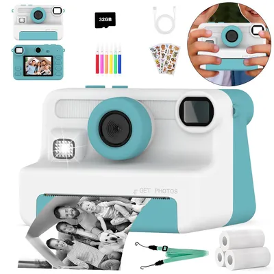 Produktbild von 1080P HD Sofortbildkamera für Kinder – Sofortdruck Digitalkamera mit 32GB Karte, Spielzeugkamera für Jungen/Mädchen, Perfektes Geburtstagsgeschenk