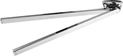 Image de Porte-serviettes réglable en acier inoxydable Unyqoos®, avec 2 bras pivotants de 420 mm chacun, chromés, sans perçage – pour salle de bain et cuisine