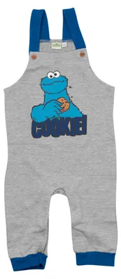 Produktbild von Sesamstraße Latzhose für Jungen - Krümelmonster Hose mit Hosenträger Overall Cookie Monster Grau 62-68