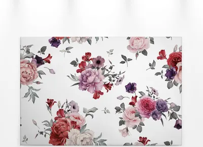 Produktbild von Blume Leinwandbild Rot Weiß 90x60 DD120260 Keilrahmenbild Wandbild Leinwand