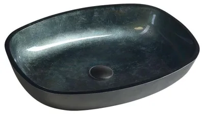Immagine prodotto di Sapho Beauty - Lavabo da appoggio, 540x395 mm, senza sfioratore, vetro nero TY220