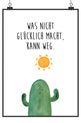 Produktbild von Mr. & Mrs. Panda Bild Kaktus Sonne DIN A5 - Weiß - Geschenk, Kakteen, drucke, Motivation, Geschenkidee, Kunstdruck, Wanddekoration, wanddeko, Liebeskummer, Plakat