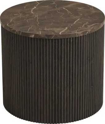Produktbild von Beistelltisch >Rota< in Dunkelbraun / Marmor-Nachbildung, MDF, Nachbildung - 40x45cm (HxD)