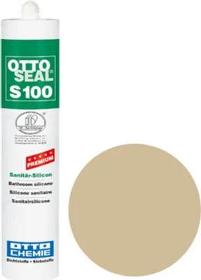 A tube of sealant and a color swatch.