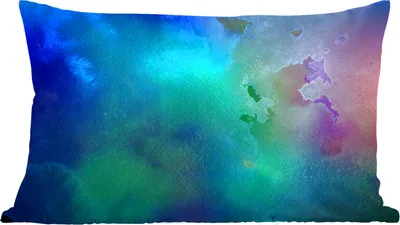 Produktbild von MuchoWow® Zierkissen Sofakissen Wohnzimmer Dekokissen 50x30 cm Aquarell - Blau - Grün - Rot - Wohnzimmerdekoration - Polster mit Photo