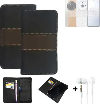 Produktbild von K-S-Trade Handyhülle + Kopfhörer kompatibel mit Nubia Z50S PRO Schutzhülle Walletcase Bookstyle Tasche Schutz Case Hülle Wallet Cover Kunstleder