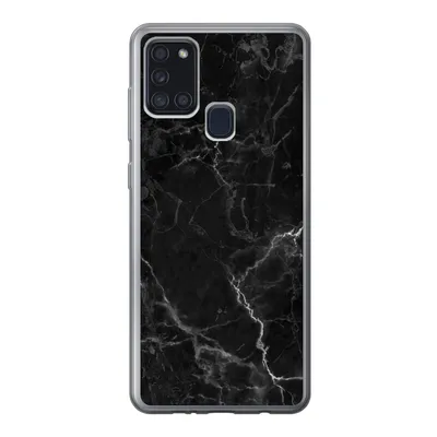 Produktbild von MuchoWow® Handyhülle Schutzhülle Hülle für Samsung Galaxy A21s Marmor - Schwarz - Weiß - Textur - Marmoroptik Silikon Softcase Handy Hülle - Hartschale