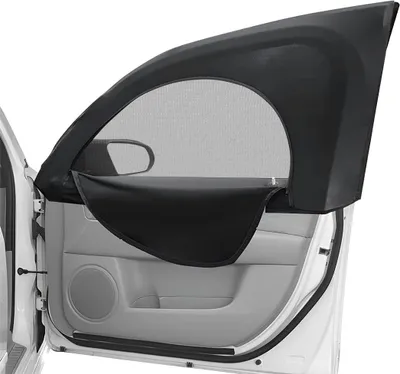 Produktbild von 2-teilige Sonnenschutz für Autofenster dehnbar UV-Schutz mit Reißverschluss für Seitenfenster