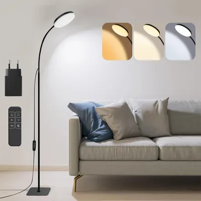 Obrázek produktu pro Zástrčka EU Stmívatelná stojací lampa s dálkovým ovládáním LED lampa na čtení Stojící Nastavitelná flexibilní stojací lampa pro kancelář Rohová noční