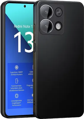 Obrázok produktu pre Silikónové puzdro pre Xiaomi Redmi Note 13 (4G) Protective Cover Matt Black Backcover Puzdro na mobilný telefón