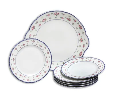 Obrázek produktu pro Thun 1794 Rose, koláčová souprava, červené růžičky, porcelán, Thun, 7 d.
