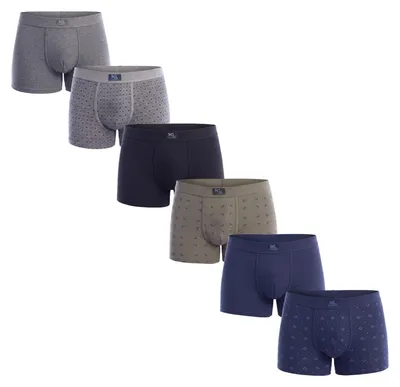 Productafbeelding van Kisses&Love 6-delige set herenboxershorts van elastische katoen, model KLBP6