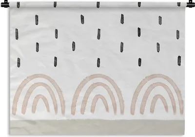 Produktbild von MuchoWow® Wandteppich Wandbehang Regenbogen - Pastell - Regen 120x90 cm Tapisserie Dekoration Wandtuch - Wohnen - Aufhänger für die Wand