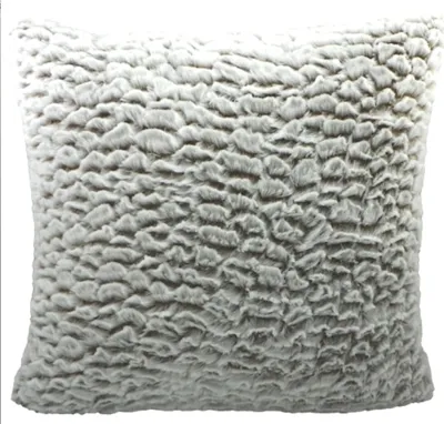 Produktbild von Kuschelkissen Faux Fur beige in Federoptik - Kissen ca 45x45 cm Zierkissen