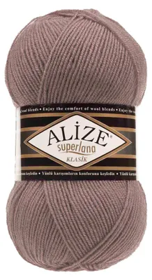 Alize Superlana Klasik unifarben 100g Strickgarn Strickwolle 25% Wolle, 142 graulila