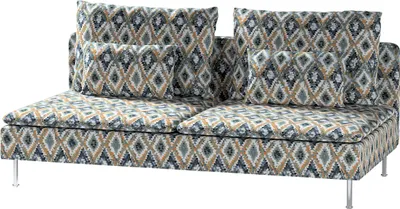Produktbild von Dekoria Bezug für Söderhamn Sitzelement 3, blau-weiß, Bezug für Sitzelement 3