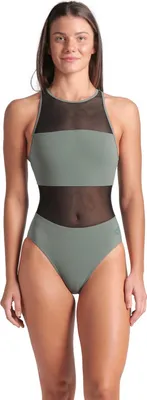 Image de Arena Mesh Panels Vent Back maillot de bain femme sage Gr 36