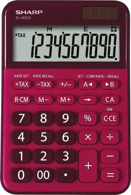 Obrázek produktu pro Sharp EL-M335, Desktop, Jednoduchá kalkulačka, 10 číslice/číslic, Baterie / Solár, Červená
