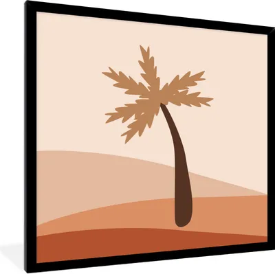 Produktbild von MuchoWow® Gerahmtes Poster Sommer - Palme - Abstrakt 40x40 cm - Poster mit Schwarzem Bilderrahmen Wandposter Rahmen Foto Bilder - Mit Rahmen - Wanddekoration Schlafzimmer