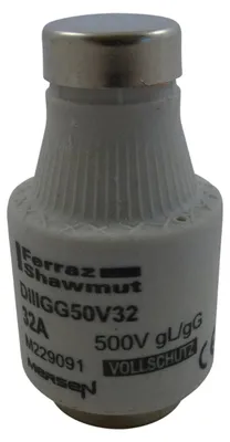 Productafbeelding van Mersen 00598.035800 DIII 32A gG zwarte smeltzekering, 500V/DIAZED