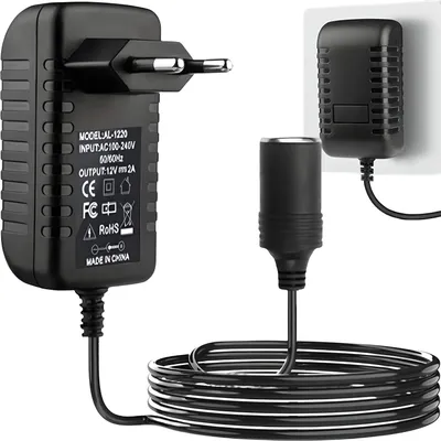 Produktbild von AC DC Netzteil Konverter  Adapter 230V auf 12V Einbaunetzteil Schaltnetzteil Verlängerungskabel Zigarettenanzünder 100-240 V 24 W Retoo