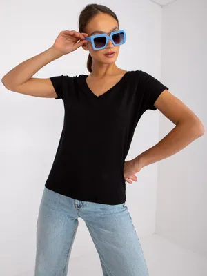 Produktbild von Basic Feel Good Kurzarm-T-Shirt für Frauen Çelin schwarz L