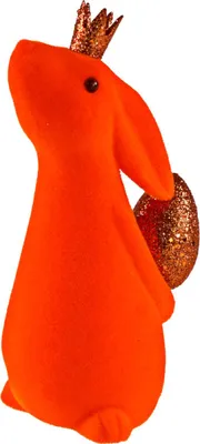 Produktbild von Werner Voß GmbH Hase mit Ei beflockt orange 18cm