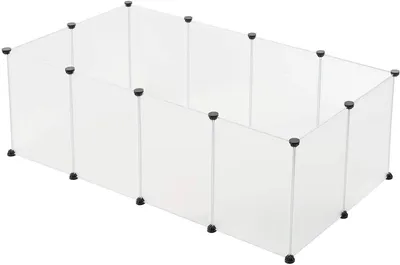 Produktbild von EUGAD Freigehege für Kaninchen Hasen Meerschweinchen Welpenauslauf DIY Weiß 12 Platten (35x45cm/Platte) 145x75x46 cm Weiß