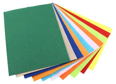 Produktbild von 10 Stück gemischte zufällige Farben, Vliesstoff, quadratisches Filzblatt zum Nähen, Basteln, DIY, 20 x 30 cm