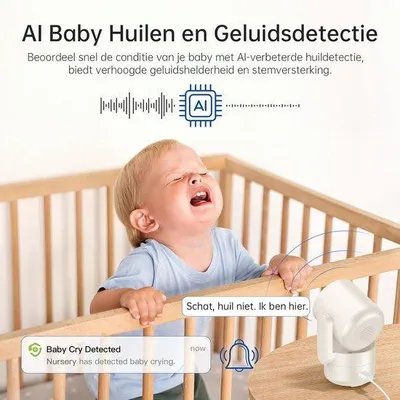 Productafbeelding van 2K 4MP Indoor Beveiligingscamera, 360° PTZ, Dubbelband WiFi, AI Bewegingsdetectie, IR Nachtzicht, Huisdier- en Babymonitor, 2 Stuks